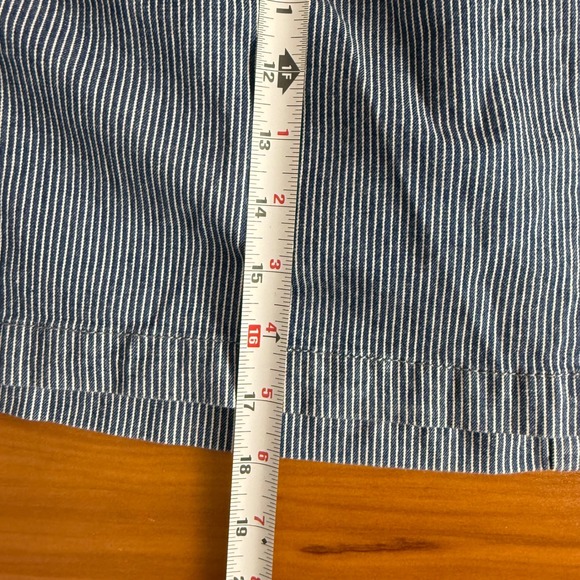 Copper Key Womens Paperbag Waist Striped Skirt XL Blue White Pinstripe Casual - Picture 5 of 8